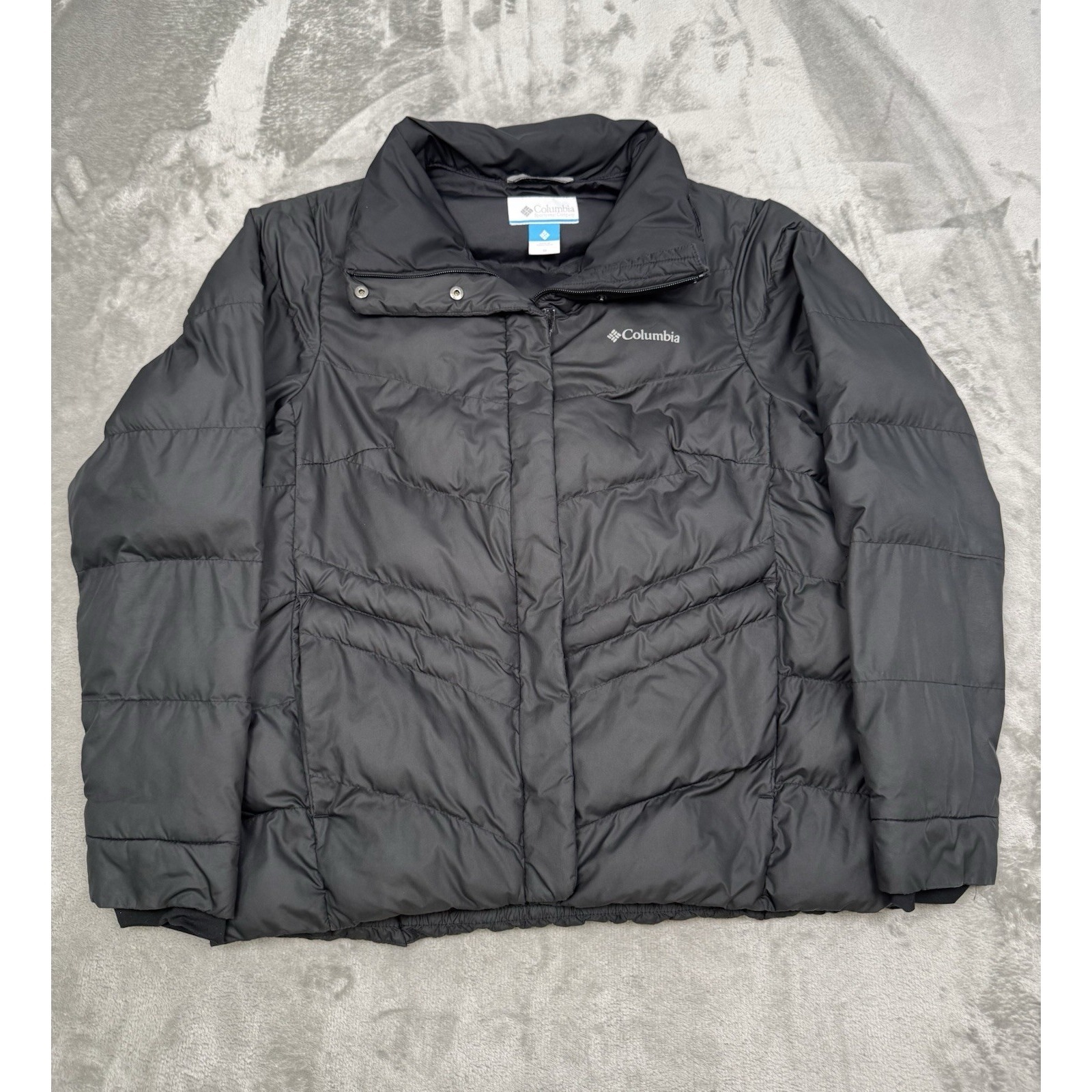 Columbia Jacket Womens Medium Black Quilted Puffer Insulated Zip Packable Coat